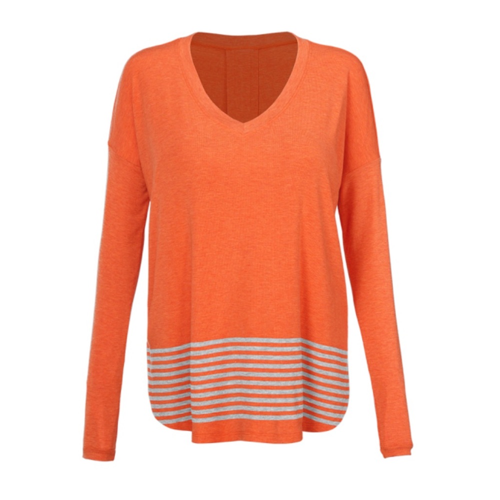 CAbi size Small Item 4190 Orange & Gray Hangout Tee
